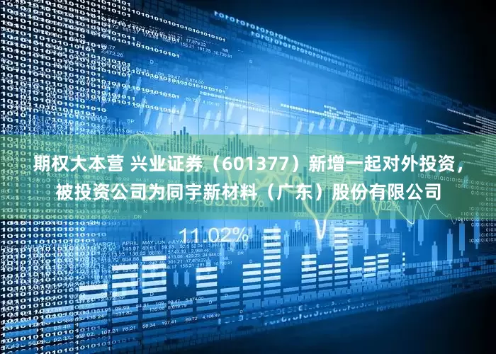 期权大本营 兴业证券（601377）新增一起对外投资，被投资公司为同宇新材料（广东）股份有限公司