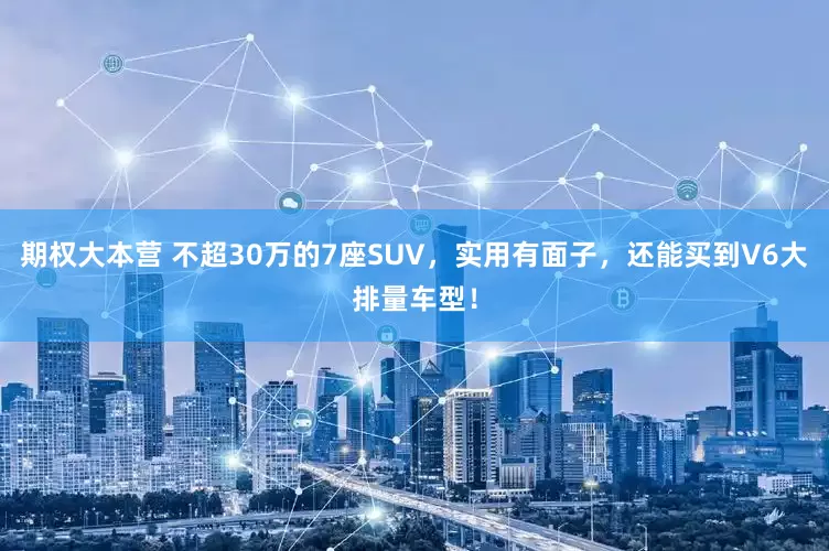期权大本营 不超30万的7座SUV，实用有面子，还能买到V6大排量车型！