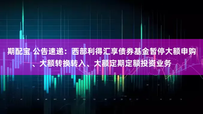 期配宝 公告速递：西部利得汇享债券基金暂停大额申购、大额转换转入、大额定期定额投资业务